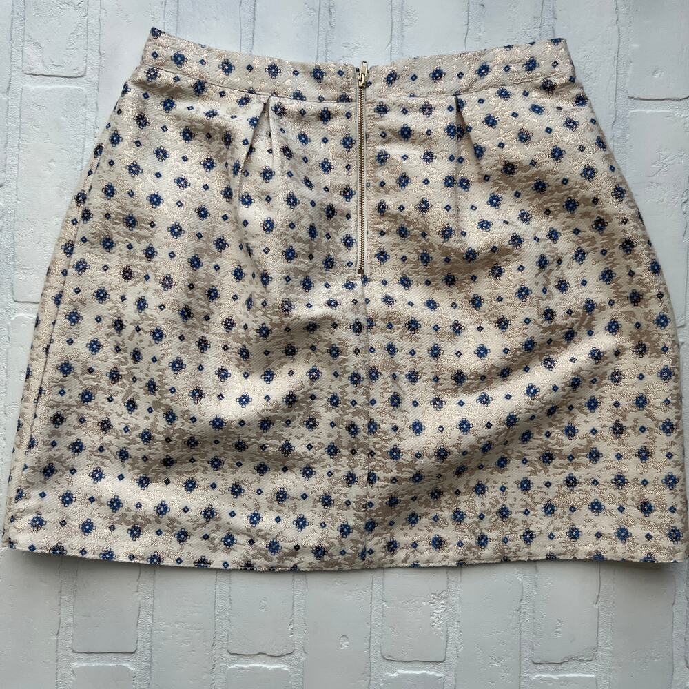 Miami Tulip Style Beaded Cream and Gold tapestry Skirt casual or dressy - sz M - Picture 2 of 6